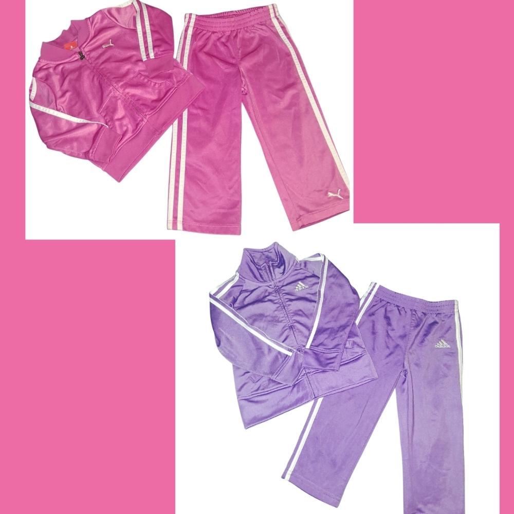 Puma, Adidas Pink And Purple  Matching Set